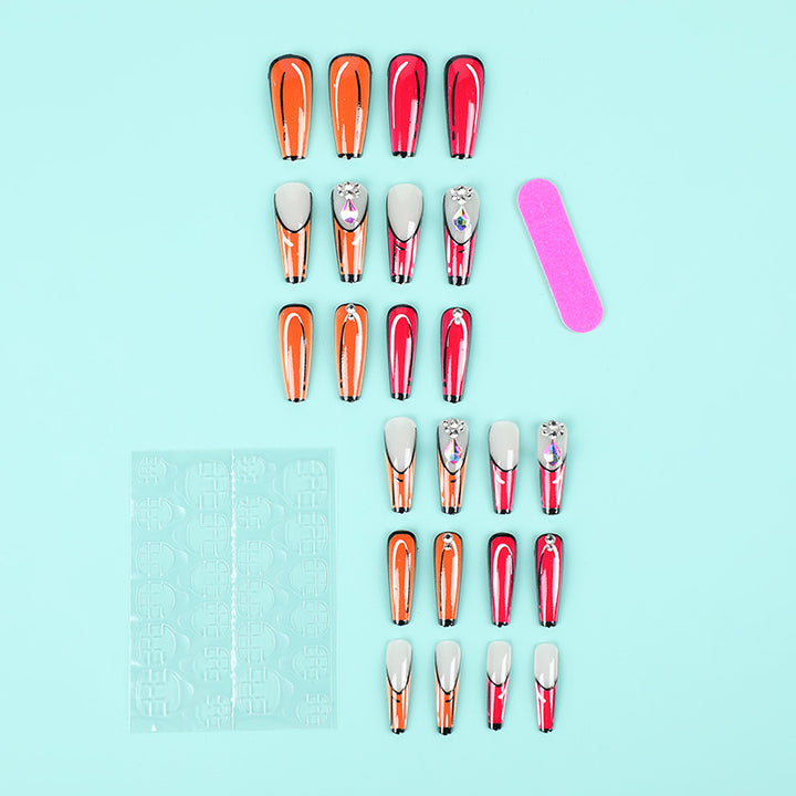 Creative artificial nails with modern color play Stornfield