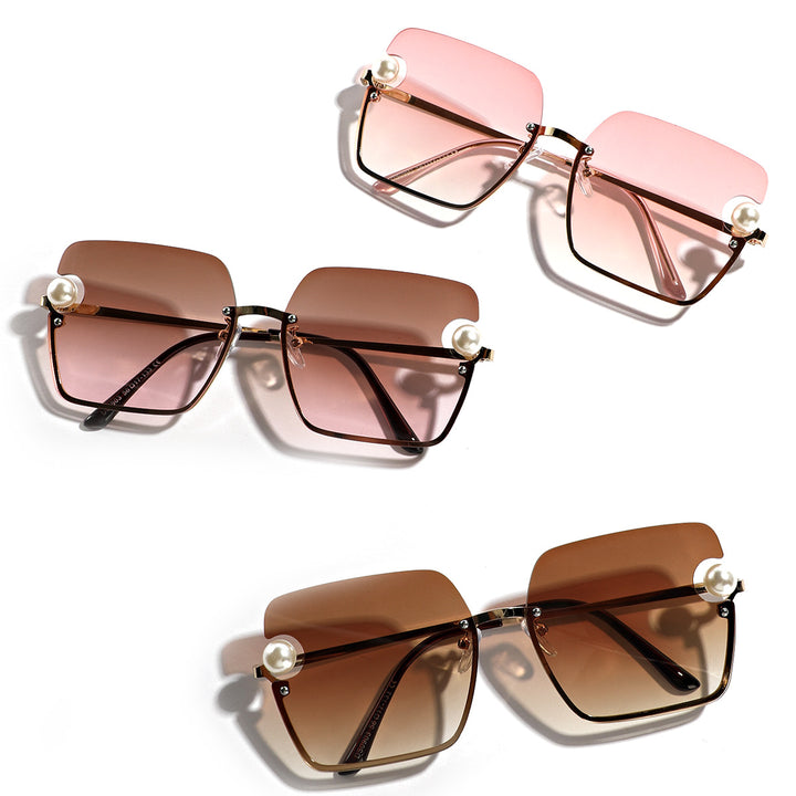 Women's square sunglasses with elegant transparent frame Stornfield