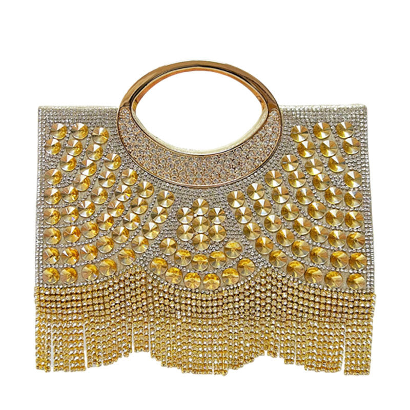 Rhinestone Fringe Evening Clutch