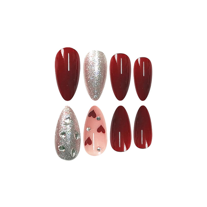 Elegant Heart-Themed Press-On Nail Set Stornfield