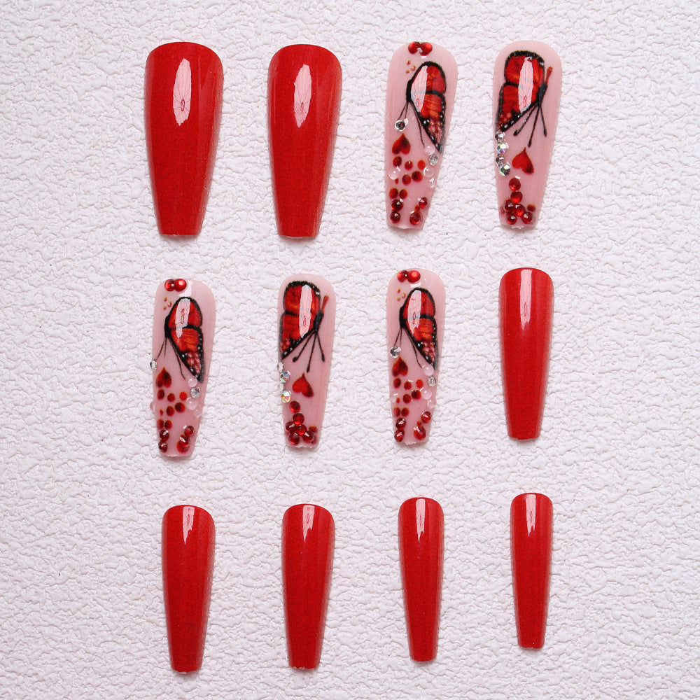 Artistic Butterfly-Embellished Press-On Nails Stornfield