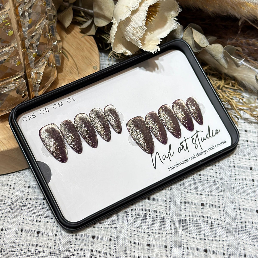 Glamorous Stiletto Press-On Nail Set with Glitter Finish Stornfield