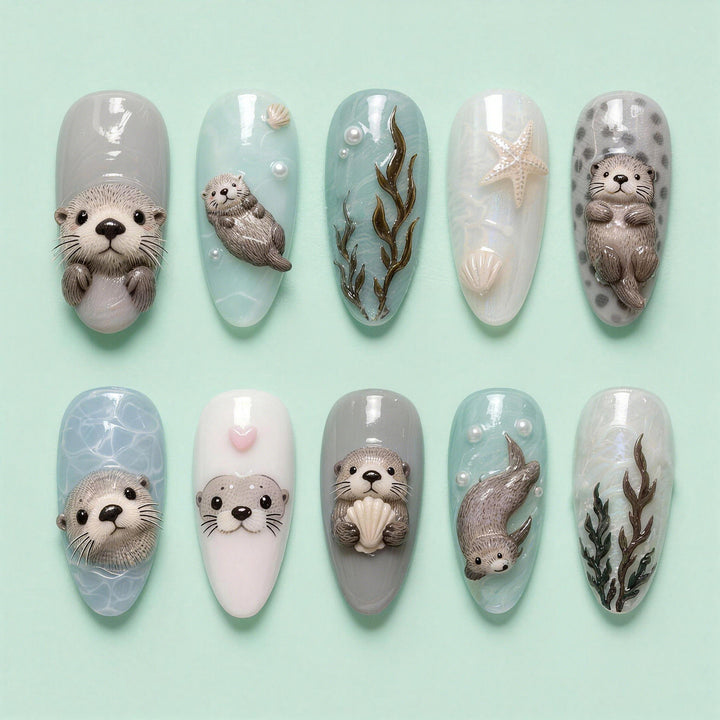 3D Animal-Themed Press-On Nail Art Set Stornfield