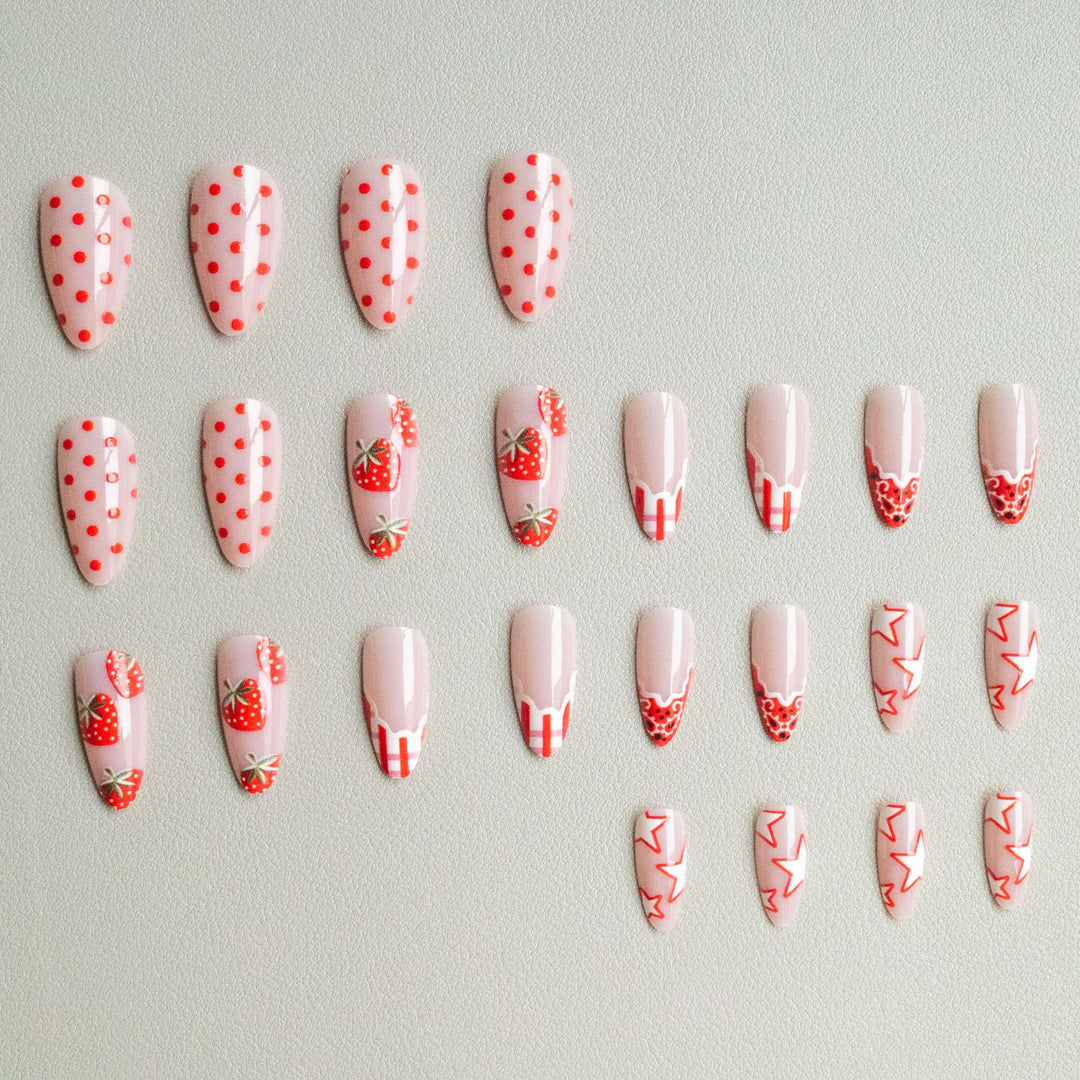 Creative Strawberry Gel Nail Art Set
