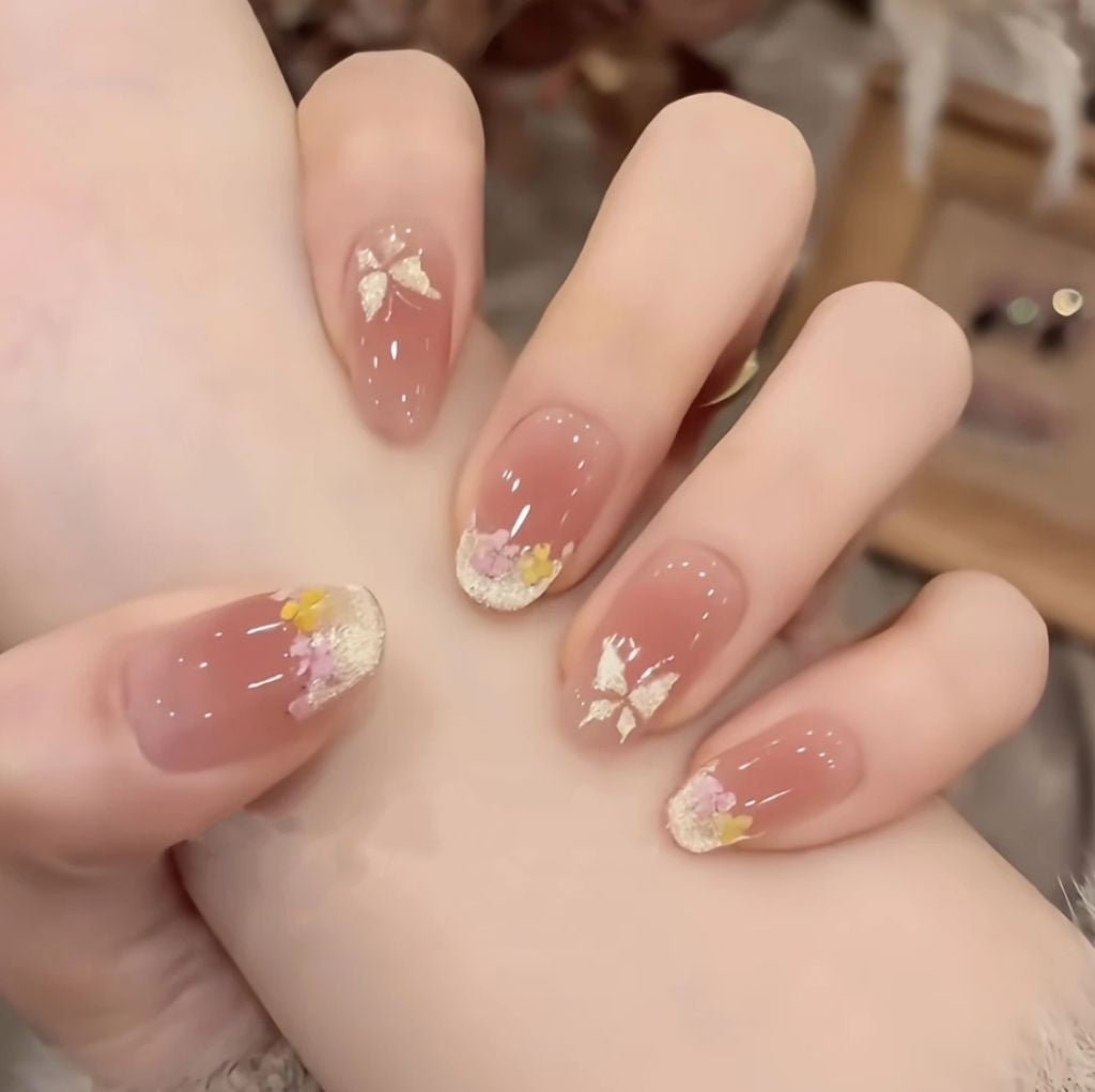 Floral Butterfly Nail Art Extensions