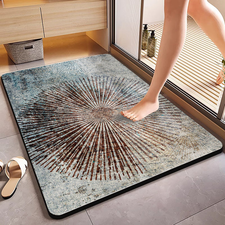 Textured Geometric Bath Mat Stornfield