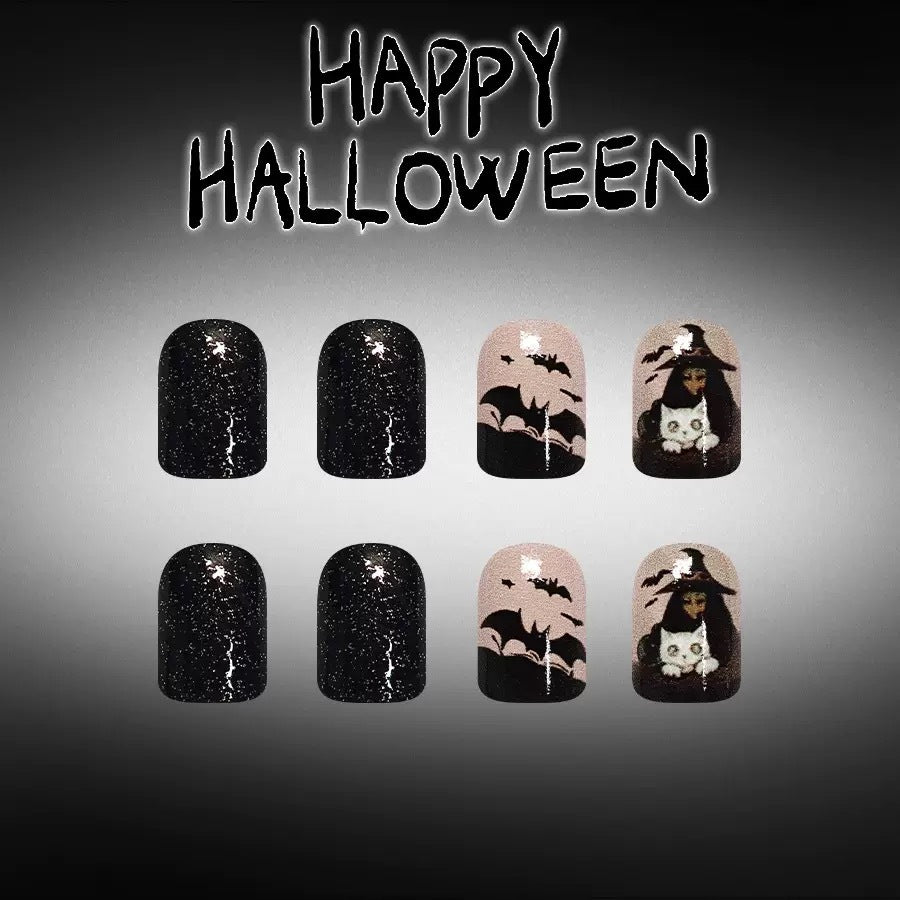 Acrylic nail set with creepy Halloween motif Stornfield