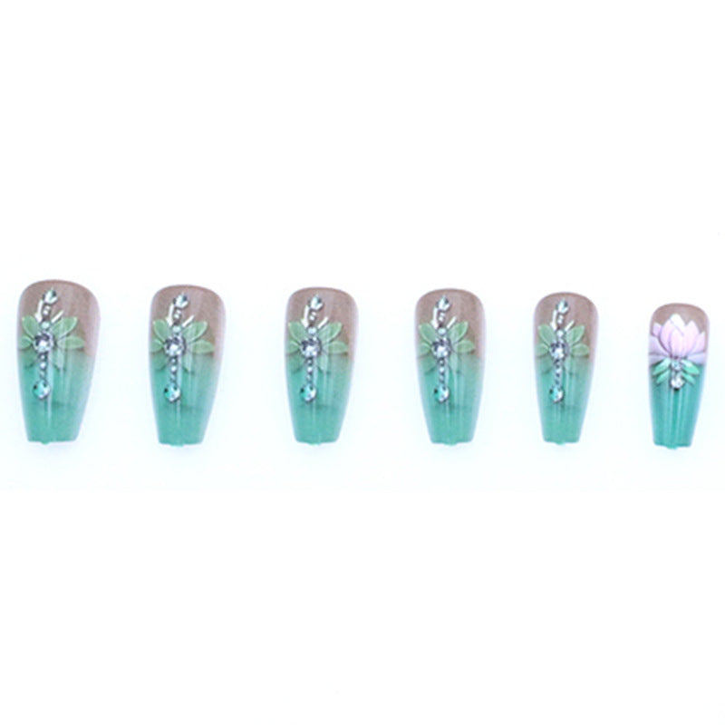 Elegant Floral Gemstone Nail Art Stornfield