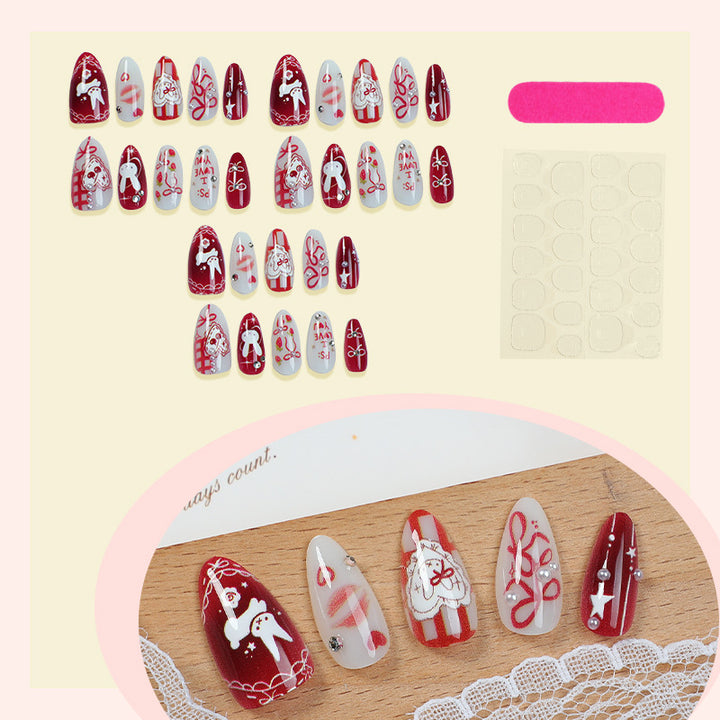 Nail art set with cute bunny and heart designs Stornfield