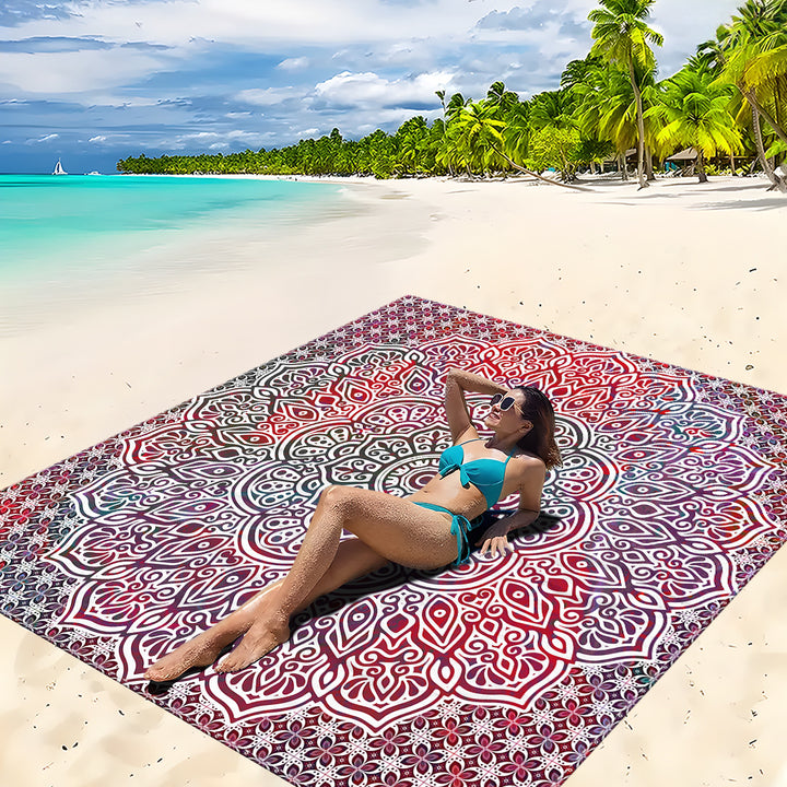 Mandala Design Beach Mat Stornfield