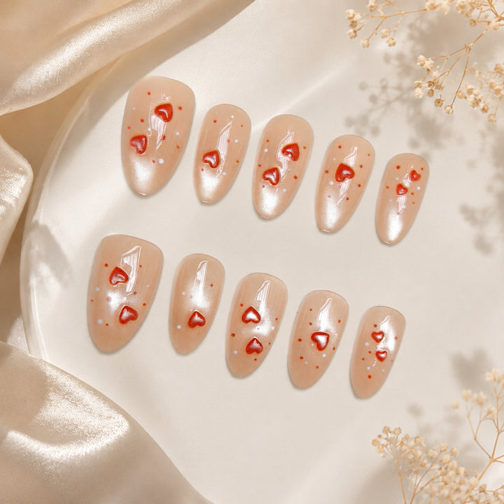 Artistic Heart Design Press-On Nails