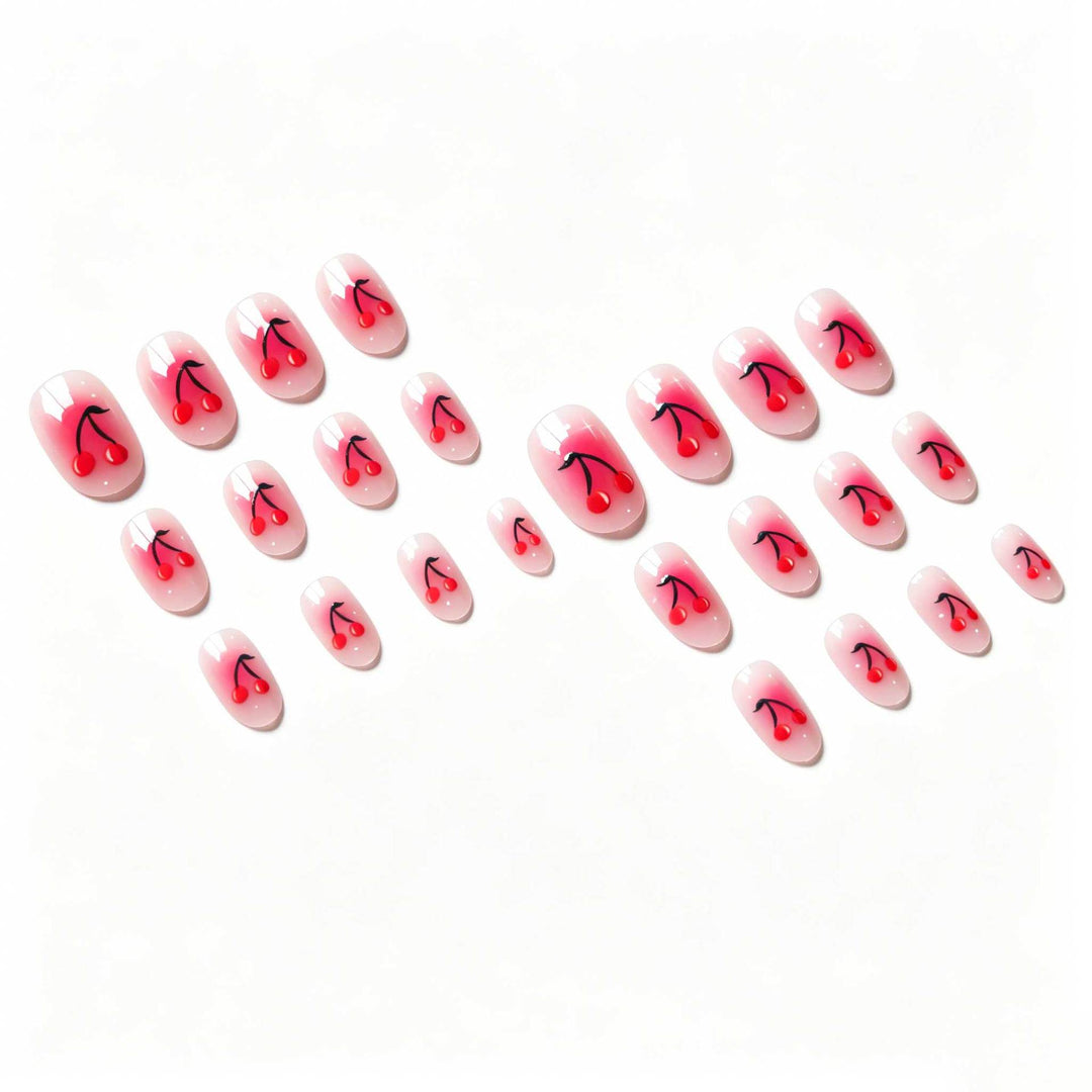 Cherry-Inspired Gel Nail Art