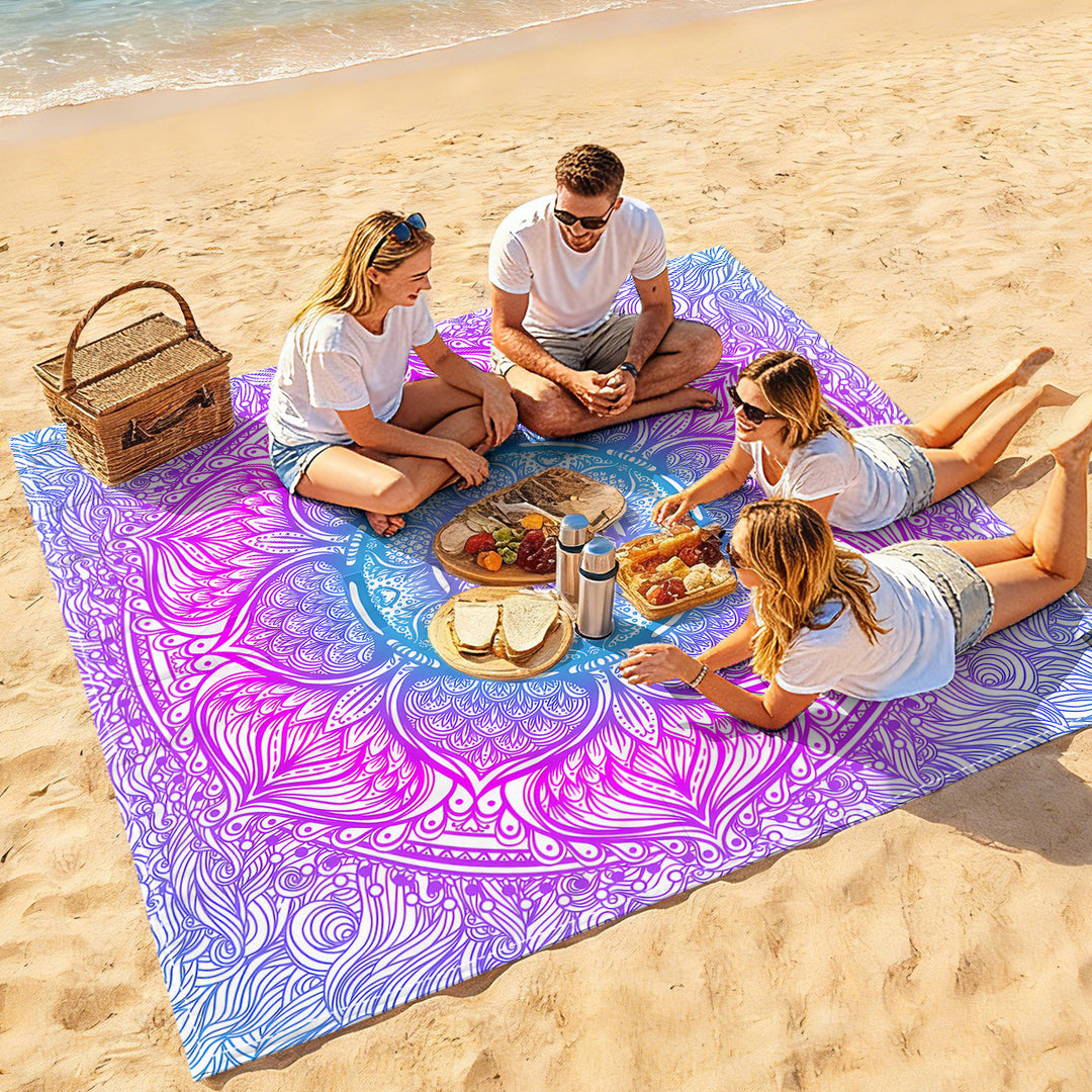 Mandala Design Beach Mat Stornfield