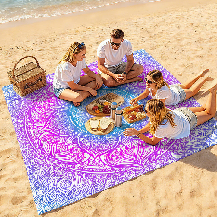 Mandala Design Beach Mat Stornfield