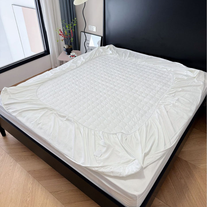 Quilted waterproof mattress cover fitted sheet with elastic edge