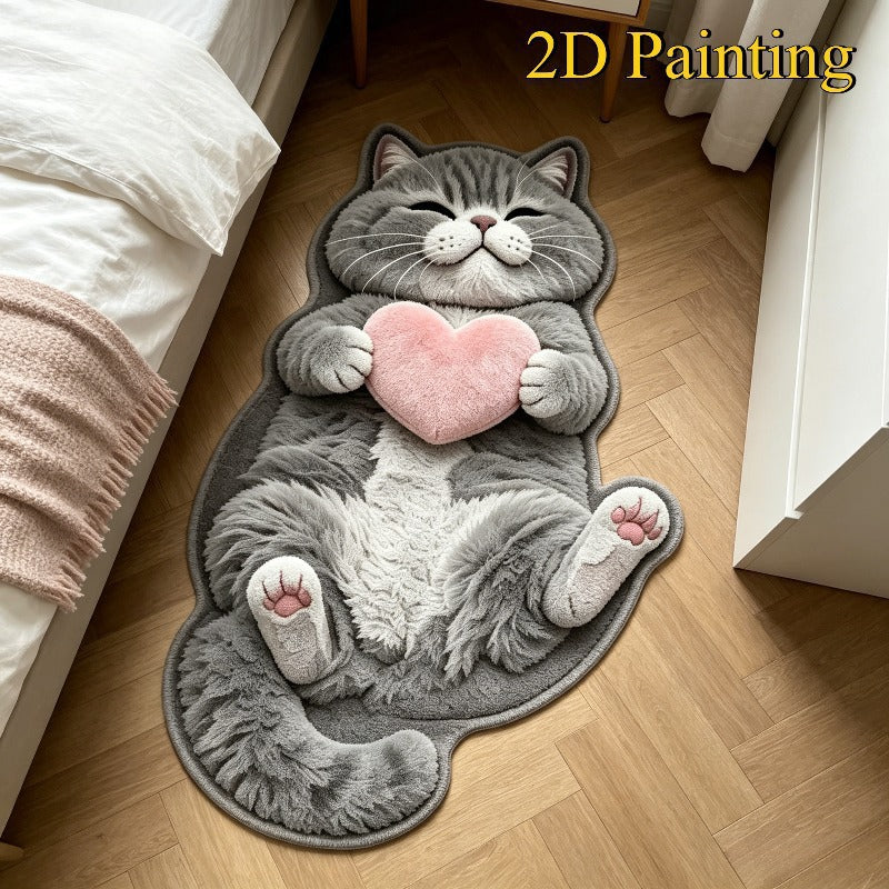 Cat-Themed Plush Area Rug