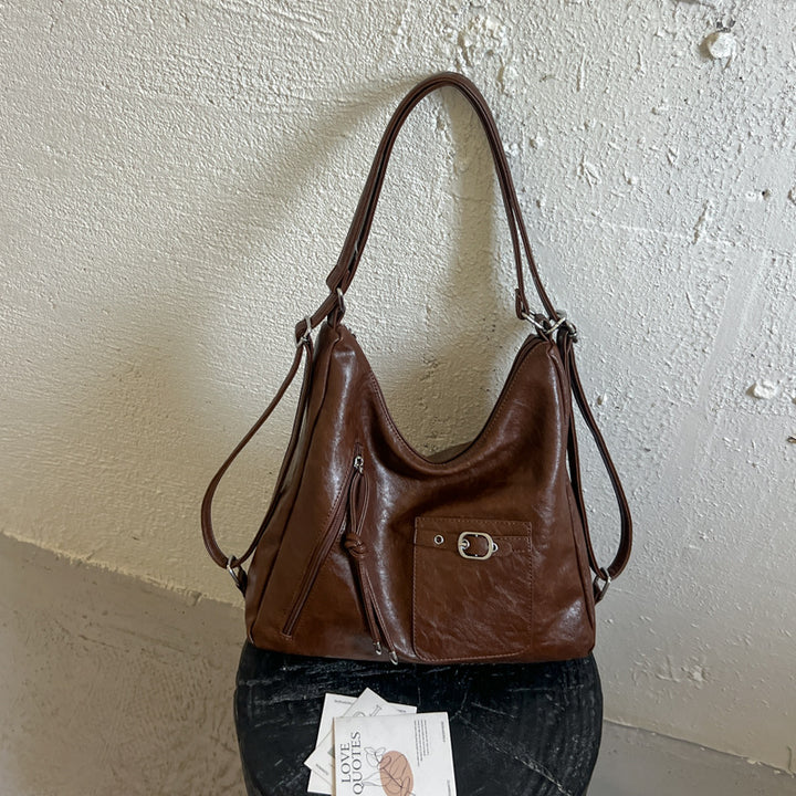 Vintage-Inspired Soft Leather Hobo Bag