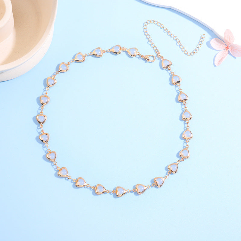 Heart-Shaped Gemstone Choker Necklace Stornfield