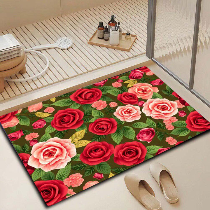 Floral Design Bath Mat
