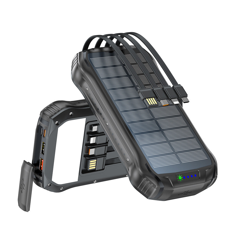 Robust solar power bank with fast charging function and integrated LED lamp Stornfield