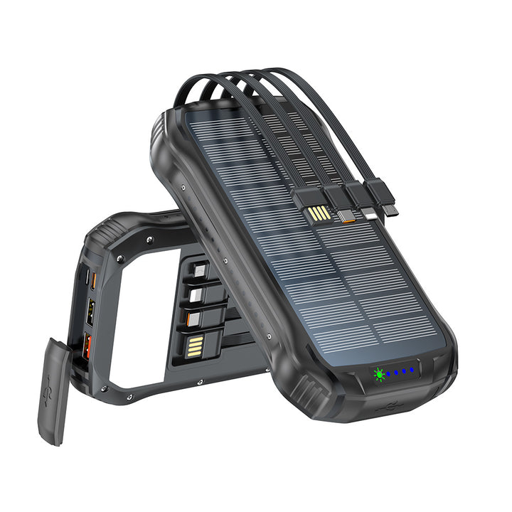 Robust solar power bank with fast charging function and integrated LED lamp Stornfield