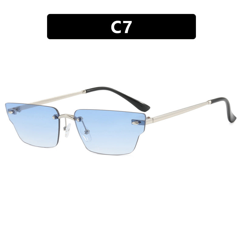 Women's geometric sunglasses with delicate frame and transparent lenses Stornfield
