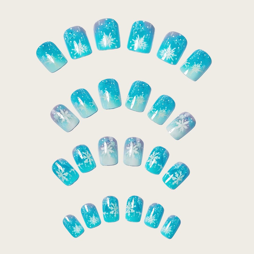 Seasonal Snowflake-Themed Press-On Nail Set Stornfield