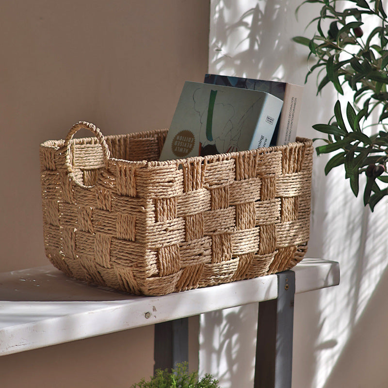 Handmade storage basket with practical handle Stornfield