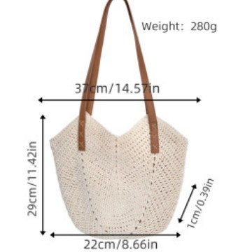 Hand-crocheted shoulder bag with reinforced straps Stornfield