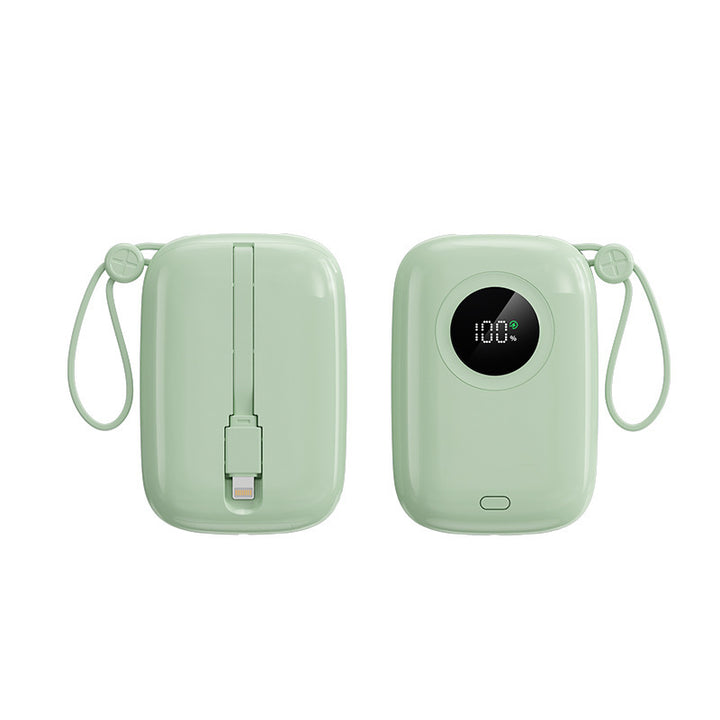 Compact and powerful power bank with digital charging display and integrated cable Stornfield