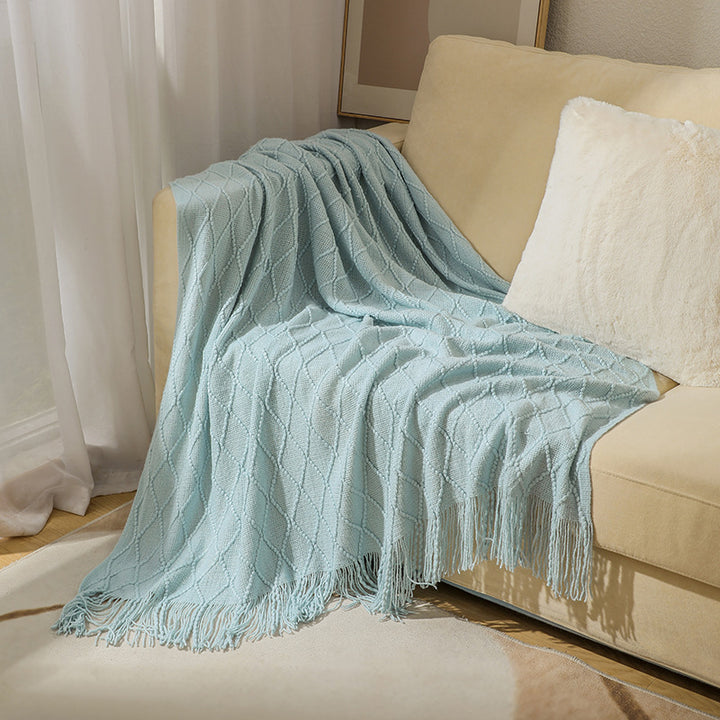 Cozy Textured Knitted Throw Blanket
