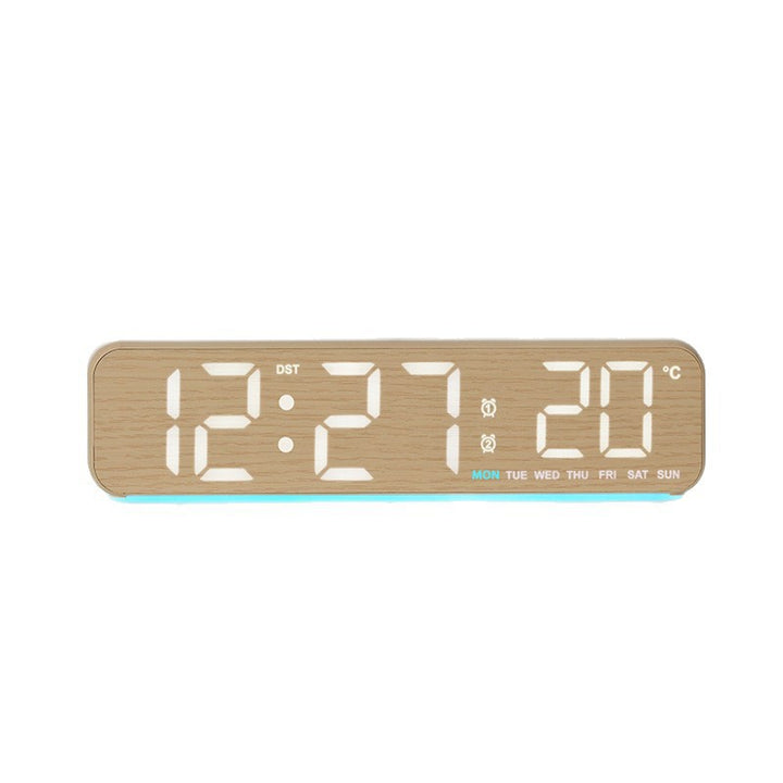 Digital Wood LED Alarm Clock with Temperature and Calendar Function Stornfield