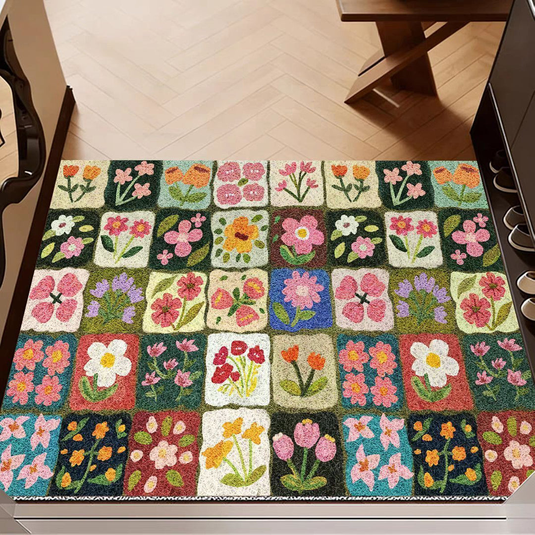 Vintage Floral Pattern Area Rug