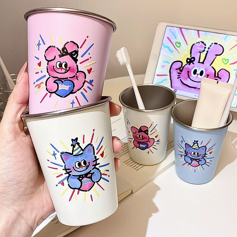 Drink cup with cheerful cat design Stornfield