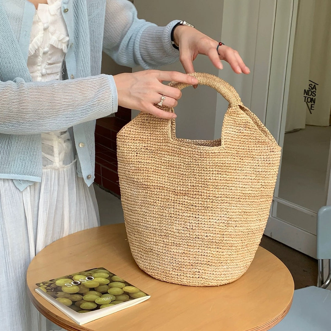 Handcrafted straw bag with modern accents Stornfield