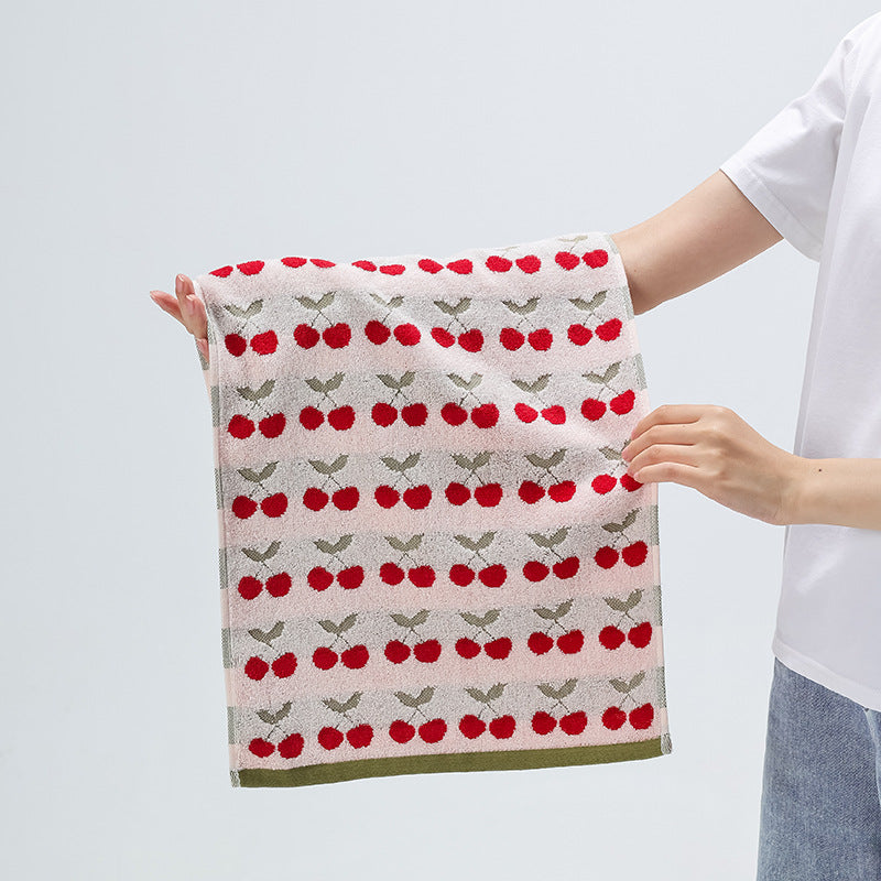 Soft terry towel with horse jacquard pattern