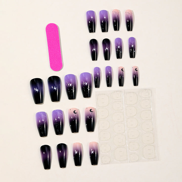 Galactic Themed Acrylic Nail Art Extensions Stornfield