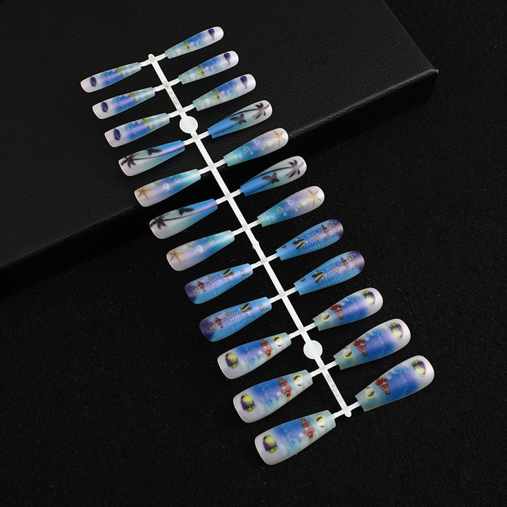 Artificial nails with maritime motifs Stornfield