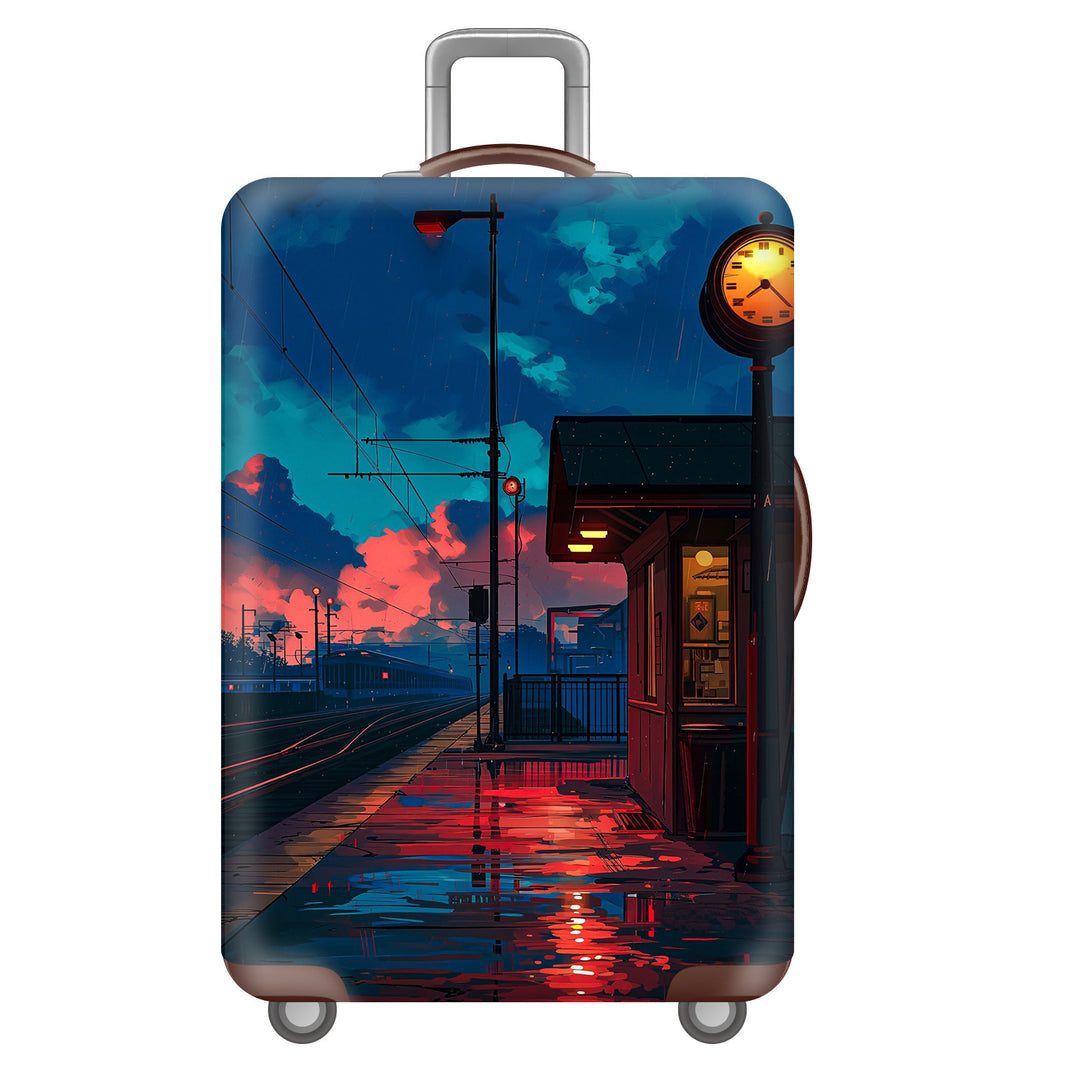 Unisex nan robust hard-shell suitcase with artistic face portrait print and 360° wheels Stornfield