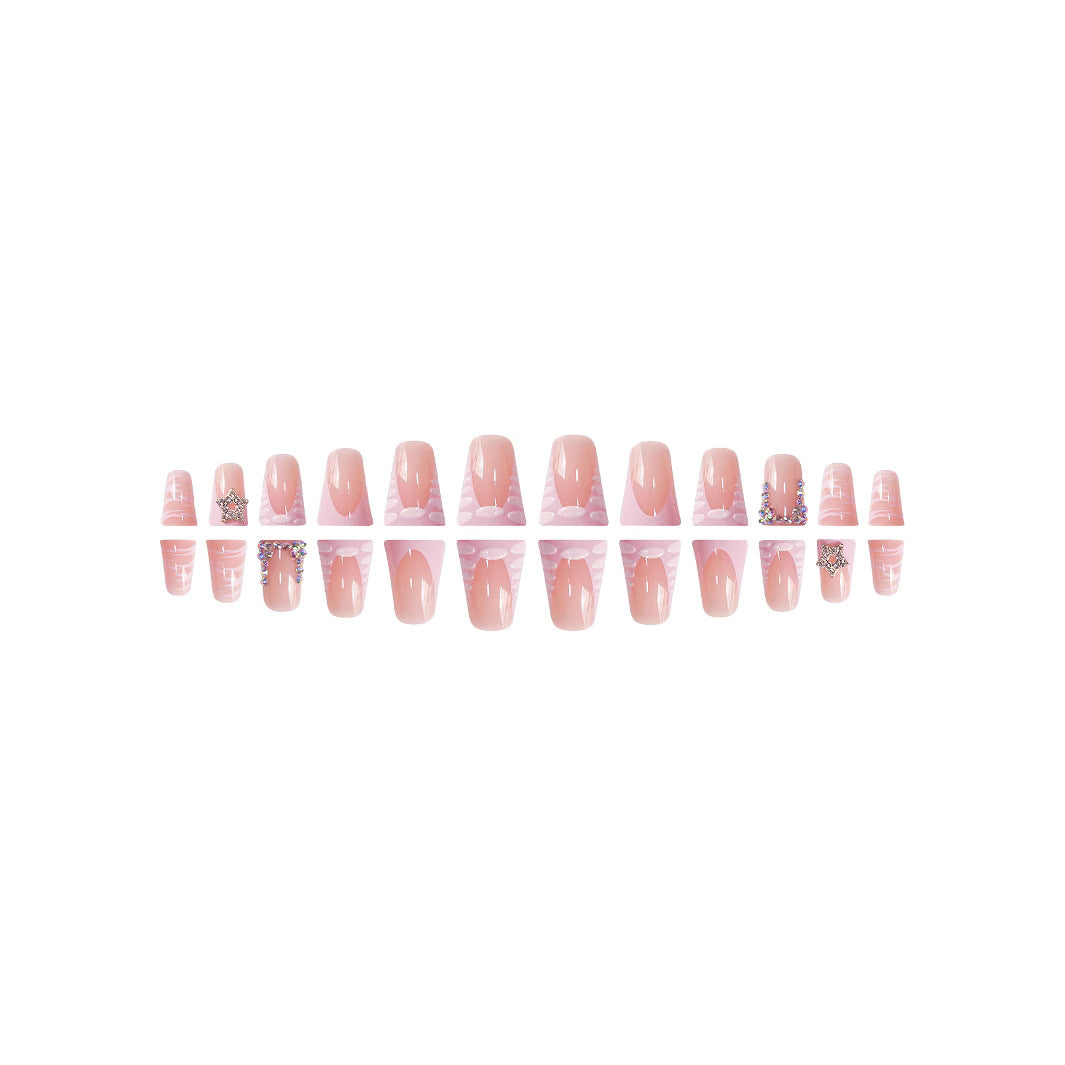 Artistic Rhinestone-Accented Press-On Nail Set Stornfield