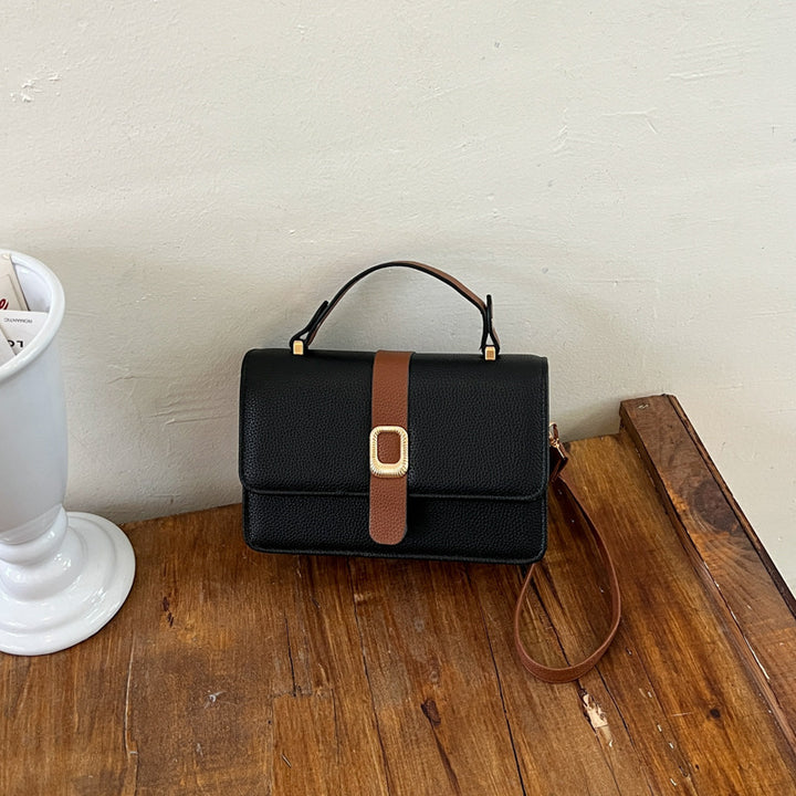 Structured Handheld Leather Satchel