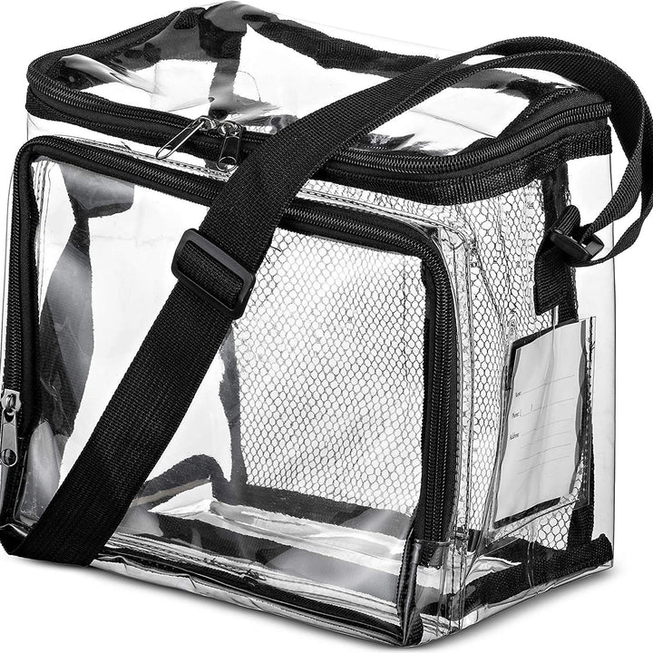 Transport bag made of transparent material with mesh pockets Stornfield