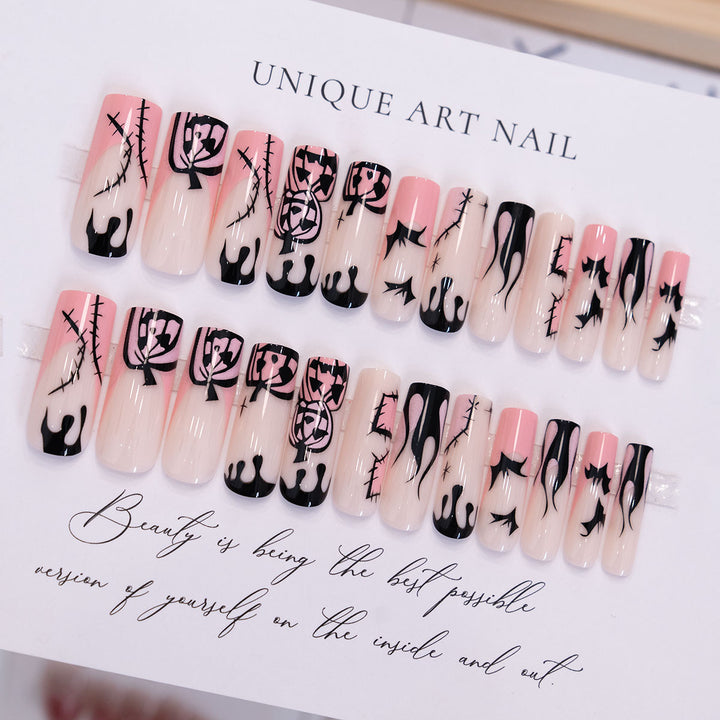 Artistic Halloween-Themed Press-On Nails  1791110864