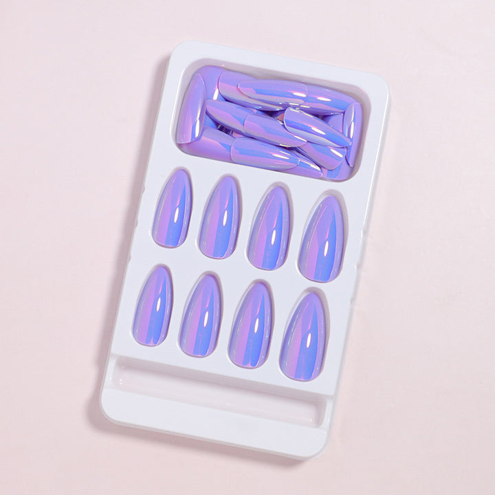 Glossy Press-On Nails Set with Iridescent Finish Stornfield
