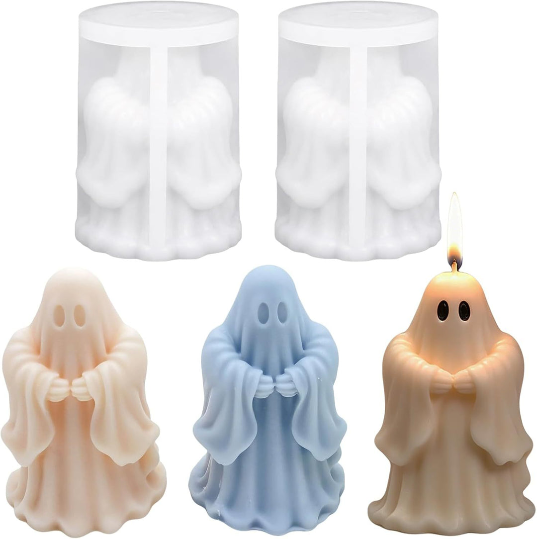 Detailed silicone casting mold for ghost candles