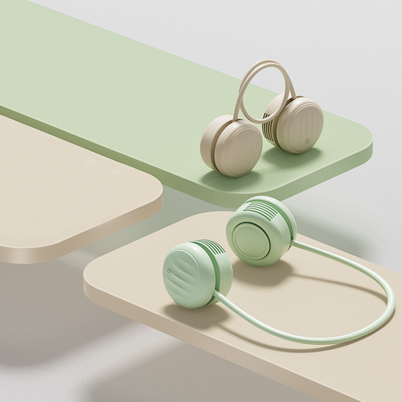 Cooling hands-free dual-head wearable neck fan with flexible gooseneck and USB-C recharge Stornfield
