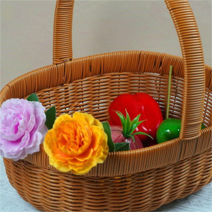 Handwoven Round Wicker Storage Basket Stornfield