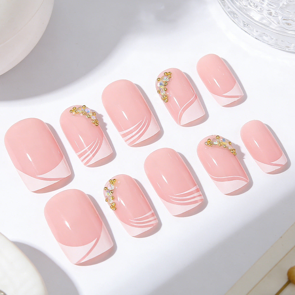 Elegant French Tip Press-On Nail Art Stornfield