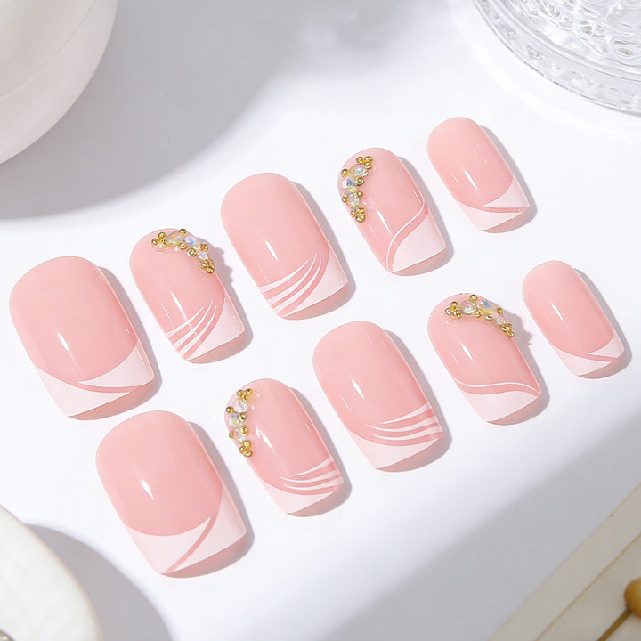 Elegant French Tip Press-On Nail Art Stornfield