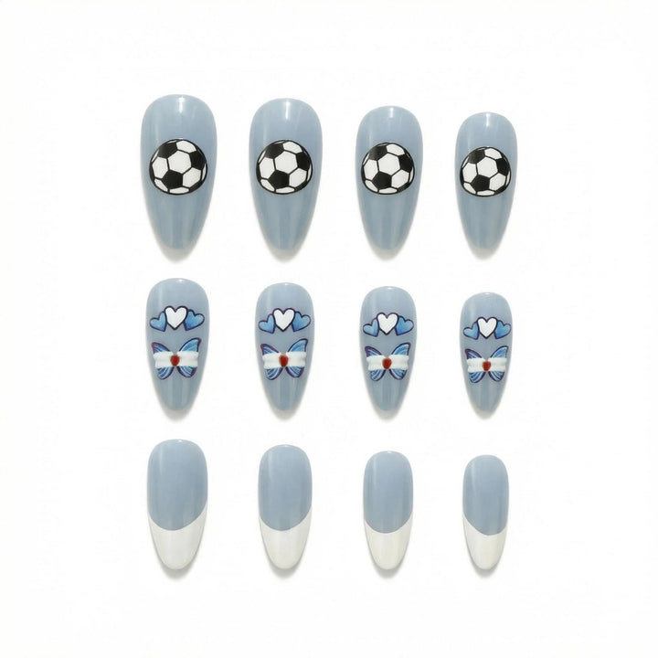 Sporty artificial nails with soccer motif Stornfield